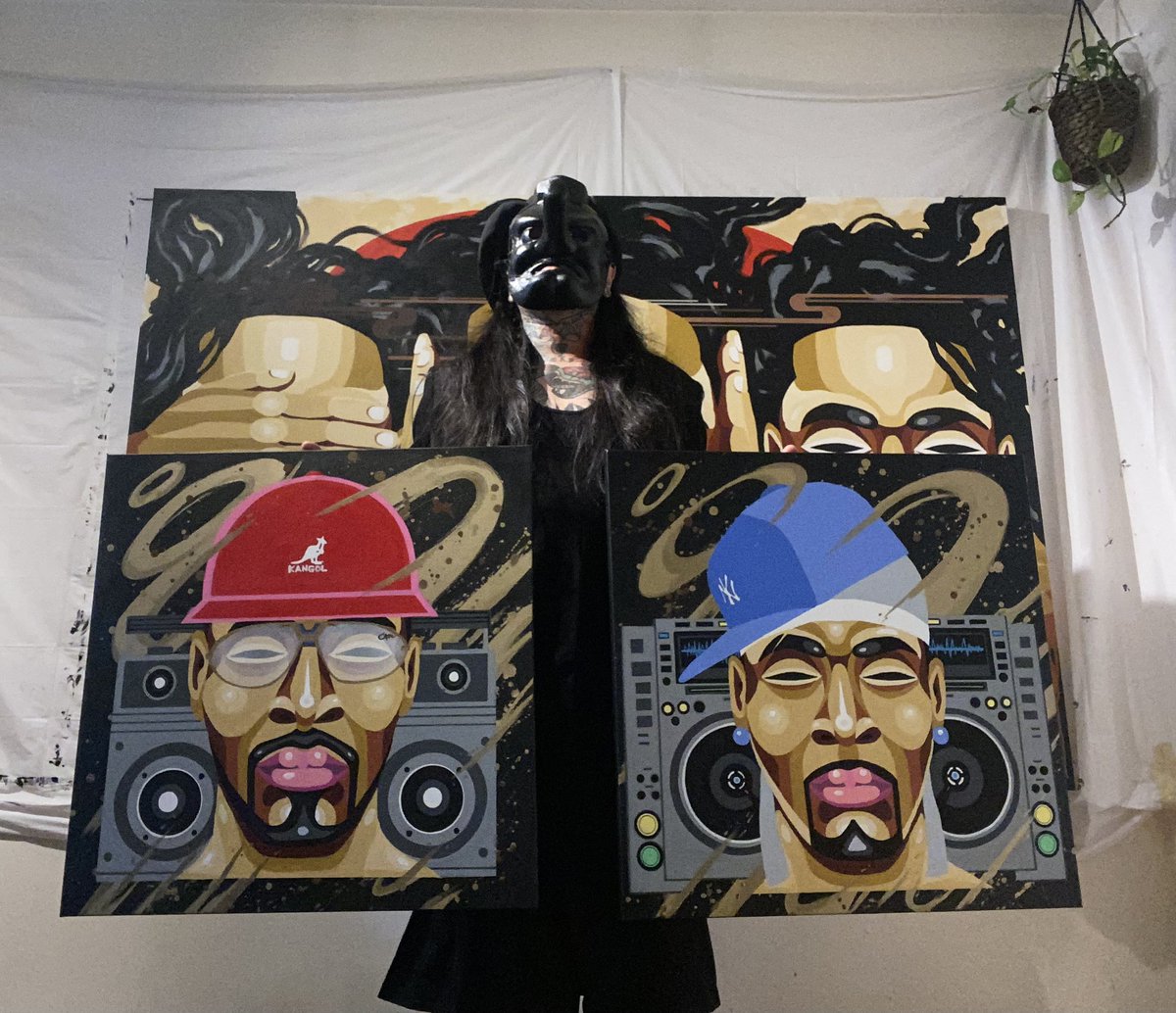 funqest's tweet photo. Those are ready!!! 
Series“From the street corner to the whole world” 24 x 24 each canvas.
#funqest #funqestart #lookingforart #lookingForArtists #ArtLovers #artcommissions #ArtCollecter #dopeart #originalartwork #nftcollectors #visualartworld https://t.co/sPxGy6JgmE