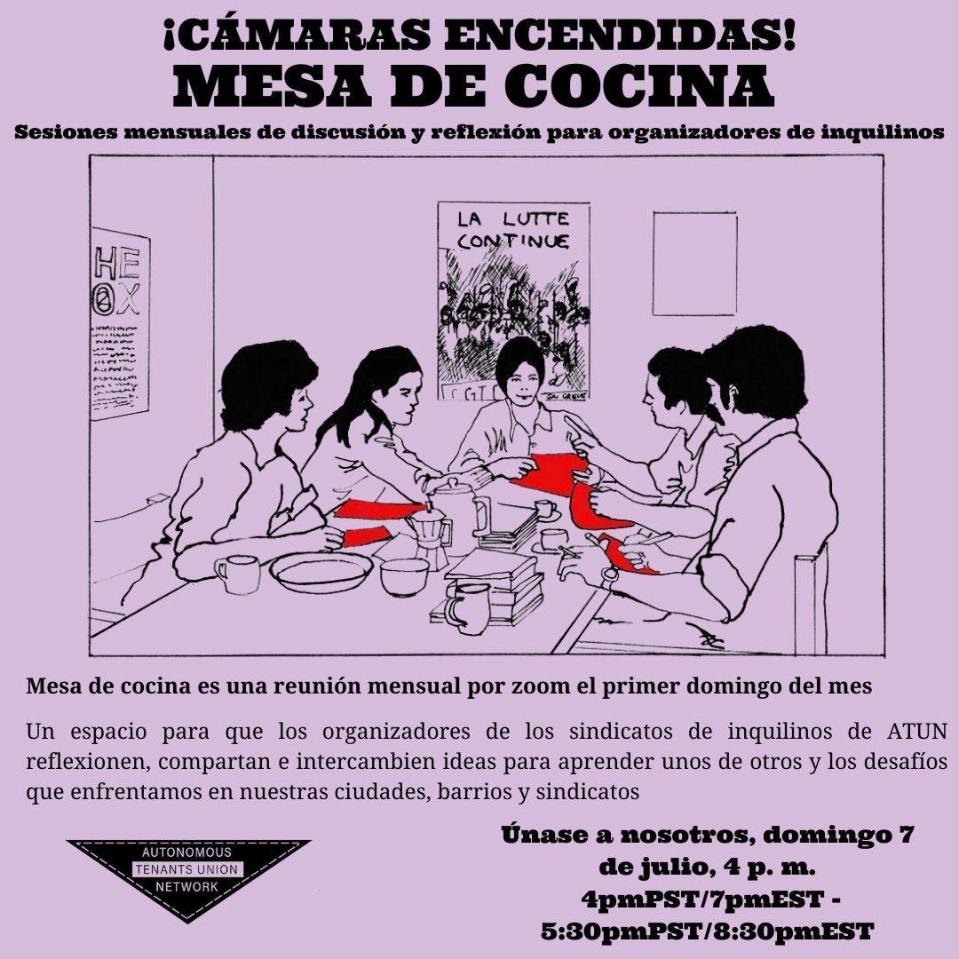 Our next Kitchen Table is on Sunday, July 7th!
Spanish interpretation will be available

Register at bit.ly/ATUN-kt