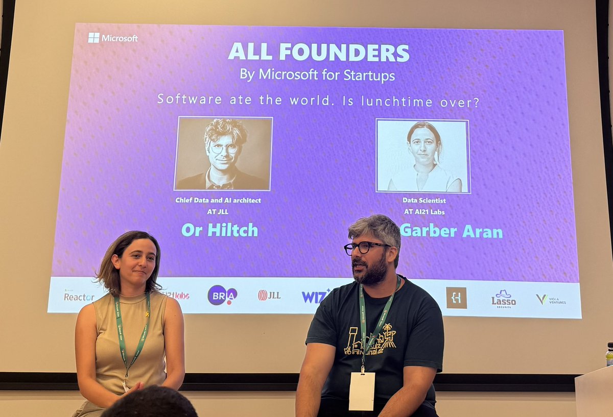 Yotam Perkal (@pyotam2) on Twitter photo Great debate between <a href="/AranEfrat/">Efrat Aran</a> and <a href="/_orcaman/">Or Hiltch</a> about the limitations (or lack there of) of AI and how will the practice of software engineering look like 10 years from now at <a href="/MSFTReactor/">Microsoft Reactor</a> #AllFounders 2024. Great debate between <a href="/AranEfrat/">Efrat Aran</a> and <a href="/_orcaman/">Or Hiltch</a> about the limitations (or lack there of) of AI and how will the practice of software engineering look like 10 years from now at <a href="/MSFTReactor/">Microsoft Reactor</a> #AllFounders 2024.