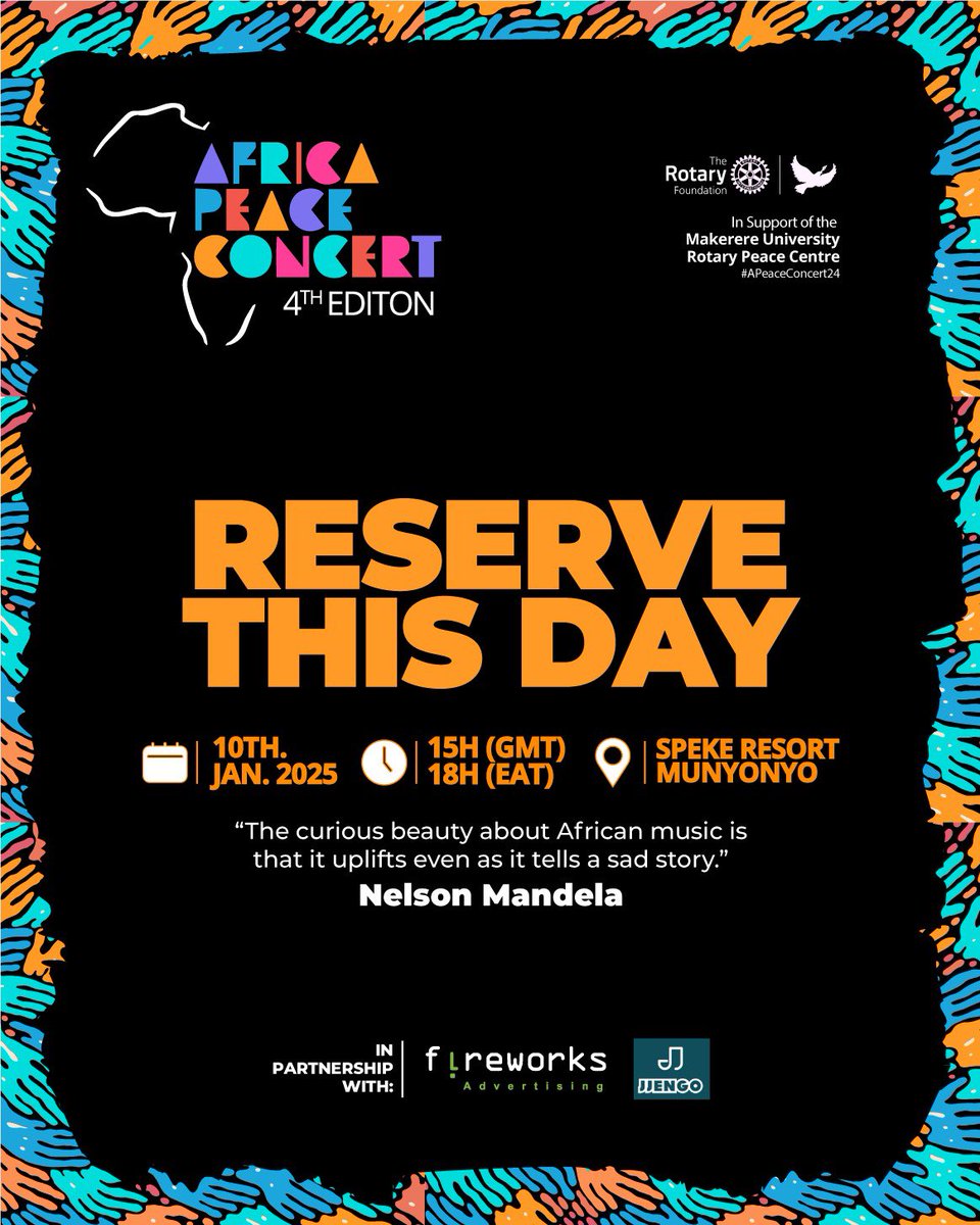 The Africa Peace Concert is back 
4th Edition | 2025 
Stay Tuned 
africapeaceconcert.org