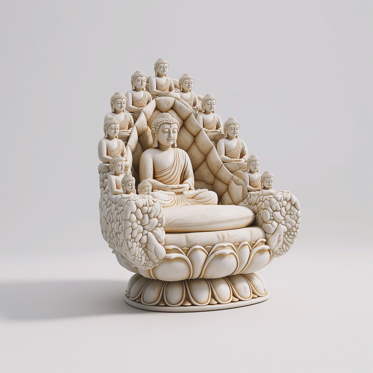 IsThatJeff's tweet image. A chair made out of Buddhas.

Generated in Midjourney v6