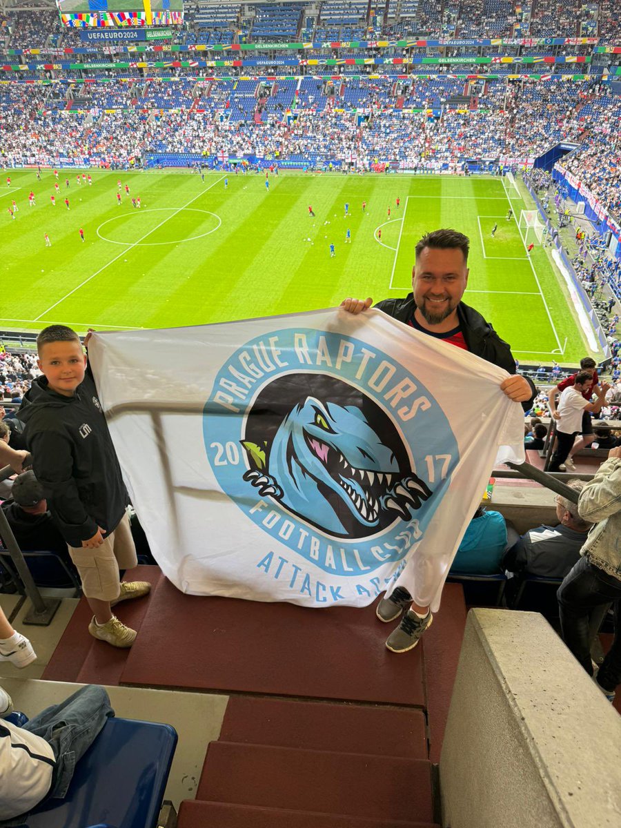 PragueRaptors's tweet photo. Raptors on tour 🦖 
🏴󠁧󠁢󠁥󠁮󠁧󠁿 🆚 🇸🇰 
🏟️ @VELTINSarena 
@EURO2024 https://t.co/WdFtiyuV2j