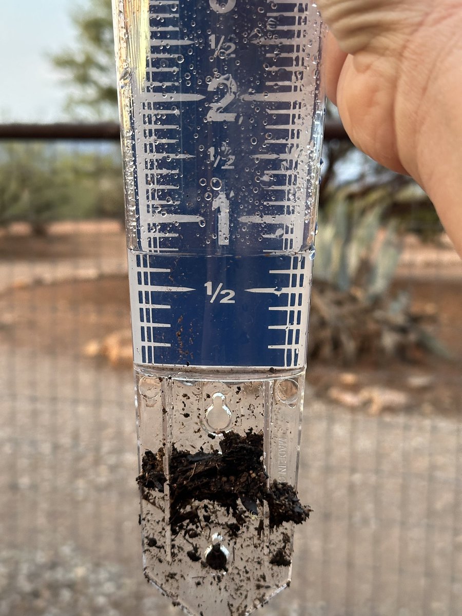 rtoab's tweet photo. Insane storm overnight. Lightning striking all around. Wind blowing things everywhere. Driving rain flooding everything. Gauge shows about 3/4” inch of #rain, which is pretty significant for here.
#monsoon #monsoonseason #inbisbee #bisbeeaz #acurite #azwx #weather #bisbee #az https://t.co/oDRs2Gd4D5