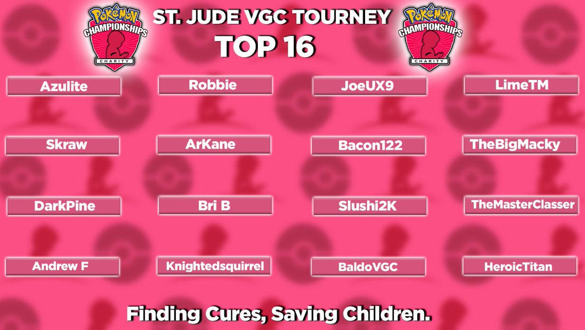 YOUR TOP 16 For #StJudeVGC