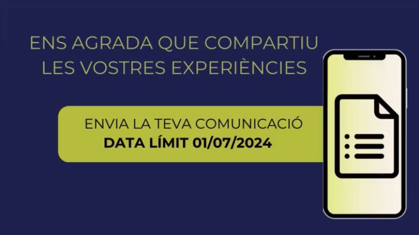 Recordeu que demà és l’últim dia per enviar els vostres treballs a la Jornada de #SalutDigital
✅ Participes en algun estudi sobre #IA ?
✅ Heu implantat alguna solució digital a l’Equip?
✅ Heu utilitzat les #einesdigitals per formació?

👌🏻Envia’ns la teva comunicsció! <a href="/CAMFiC/">🌳CAMFiC</a>
