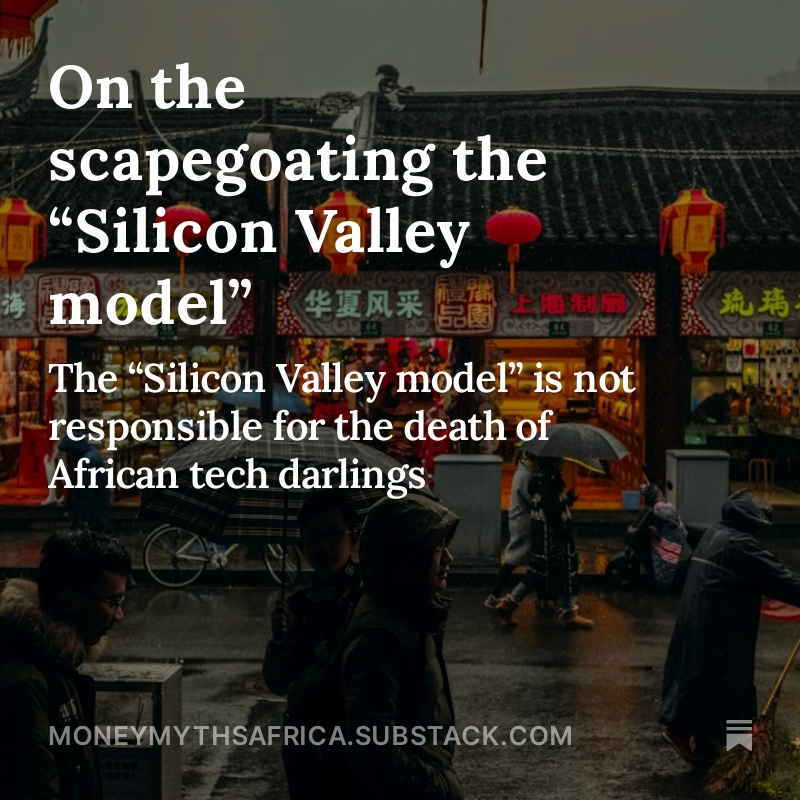 No, the “Silicon Valley model” is not responsible for the death of African tech darlings.

Link below.
