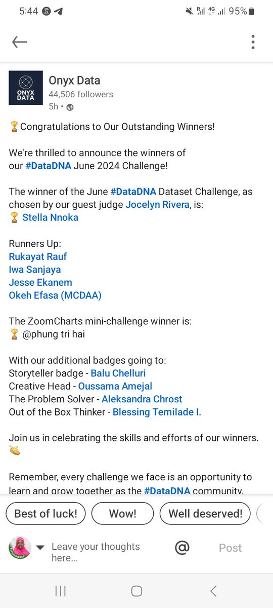 ratafar13's tweet photo. Omg! My submission got selected as one of the Runners Up of the Onyx Data June challenge 🫢.

I'm happy that the efforts spent on building this report didn't go unnoticed and I'm really grateful for that 🙏🏽.
Indeed this is my main June dump 🌟.

Congratulations to me!! 💃🏽💃🏽. https://t.co/uyGU7VwkfZ