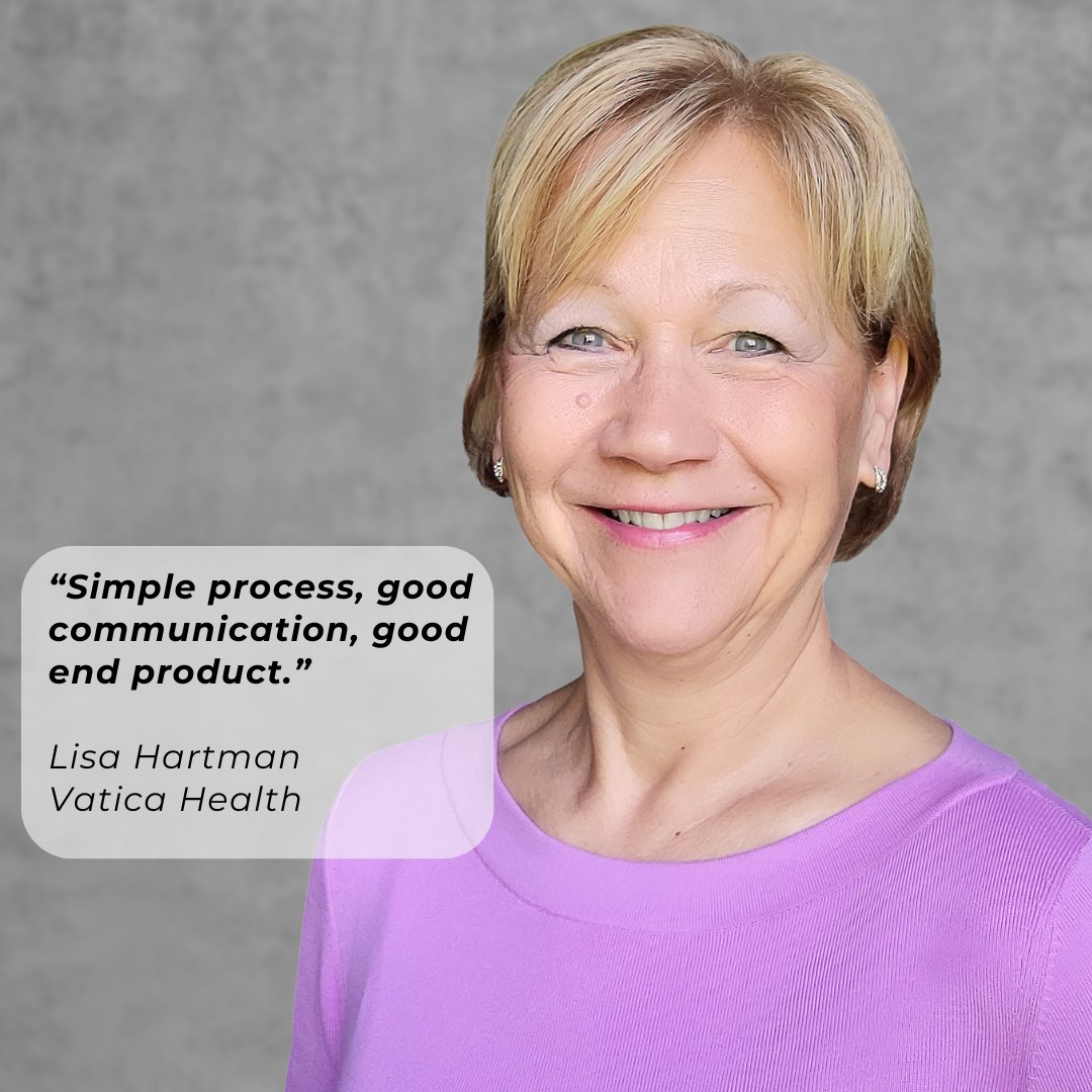 Capturely_Inc's tweet photo. “Simple process, good communication, good end product.”

Lisa Hartman
Vatica Health https://t.co/eb2VTb1mTb