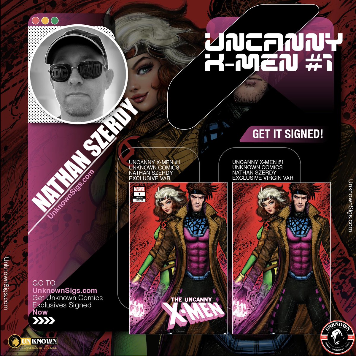 Unknown_Comics's tweet photo. 🔥 Gambit &amp; Rogue ignite the page! 🔥 Our EXCLUSIVE Uncanny X-Men #1 variant by Nathan Szerdy is a MUST-HAVE for any X-Men fan.
Pre-order at https://t.co/XJ5EUsB13R (5 PM CST on July 1st)

#UnknownComics #UncannyXMen #XMen #Gambit #Rogue #NathanSzerdy #ExclusiveVariant https://t.co/pJqhH8KGiT