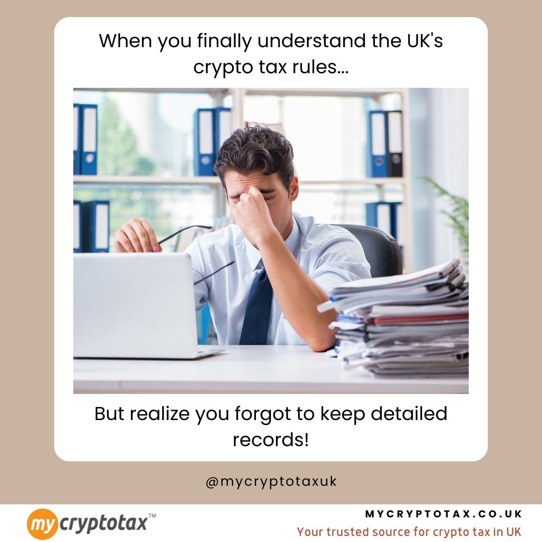 mycryptotaxuk's tweet image. 📊💡 Finally figured out the UK's crypto tax rules, but forgot to keep detailed records?

𝐋𝐢𝐧𝐤𝐬:
𝐅𝐫𝐞𝐞 𝐂𝐨𝐧𝐬𝐮𝐥𝐭𝐚𝐭𝐢𝐨𝐧: mycryptotax.co.uk/crypto-tax-rev…
𝐖𝐞𝐛𝐬𝐢𝐭𝐞: mycryptotax.co.uk
𝐂𝐨𝐧𝐭𝐚𝐜𝐭: +44 20 3302 1919

#cryptotaxmeme #cryptotax #cryptoconsultation