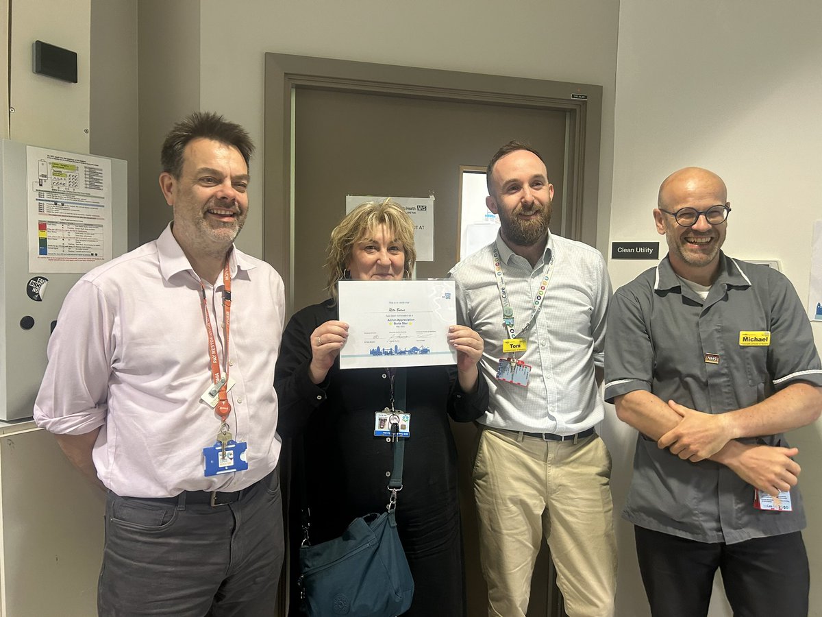 A massive congratulations to all members of the A&amp;E Reception Team that were nominated for and achieved the Admin Appreciation Award. 

Feeling extremely proud to work with such wonderful members of the team.

A huge well done to Gulab, Clive, Priti &amp; Rita! ⭐️⭐️⭐️