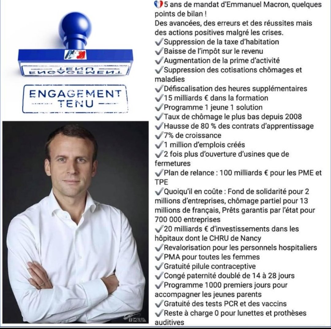 5ansdeplus's tweet photo. Et pour mémoire...
Merci à Murielle Mouton, renaissance 93.
Merci Président ! Merci à vos gouvernements depuis 2017! Des avancées considérables pour les Français 🇫🇷 grâce à tous vos engagements tenus !
C'est ça la politique ! 
#Macron #legislatives2024
#France #ensemble #Europe https://t.co/8pU8UmCwb5