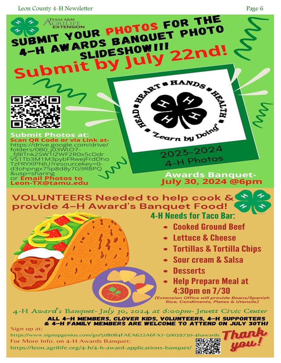 leoncounty4h's tweet photo. Happy July! Check out the Leon County 4-H JULY Newsletter! This Month: Leon County's Annual 4th of July Celebration Funtier Days, Summer Day Camps, 4-H Club Officer Training, Leon County 4-H Awards Banquet &amp; More! https://t.co/URMCKjPoj8 post 2/3 https://t.co/0jhwP2FVdZ