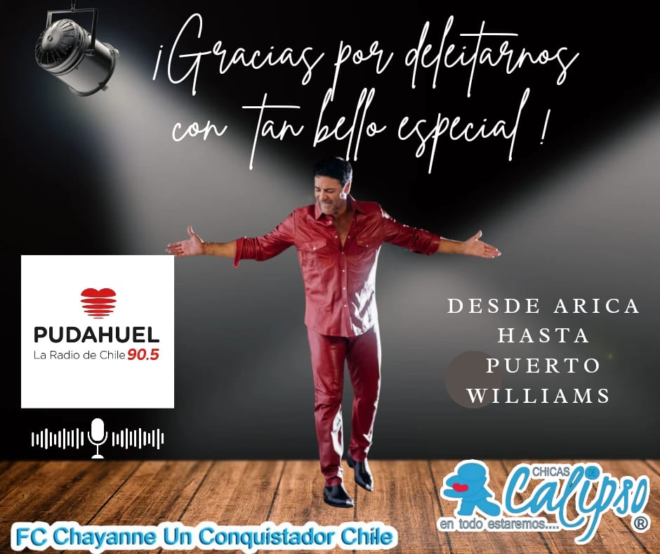 maritemunoz's tweet photo. Gracias a @RadioPudahuel y a #Pablito por la canción #DiQueSientesTu de nuestro artista que estuvo de cumpleaños 🎂 el viernes @CHAYANNEMUSIC dedicado a las @ChicasDeCalipso #Stgo https://t.co/gJeV5DjUyo
