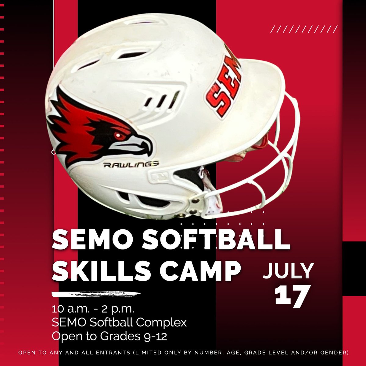 🚨SEMO SOFTBALL SKILLS CAMP 🚨
July 17 • 10 a.m.-2 p.m. • SEMO Softball Complex
Register Here: shorturl.at/k7bmd