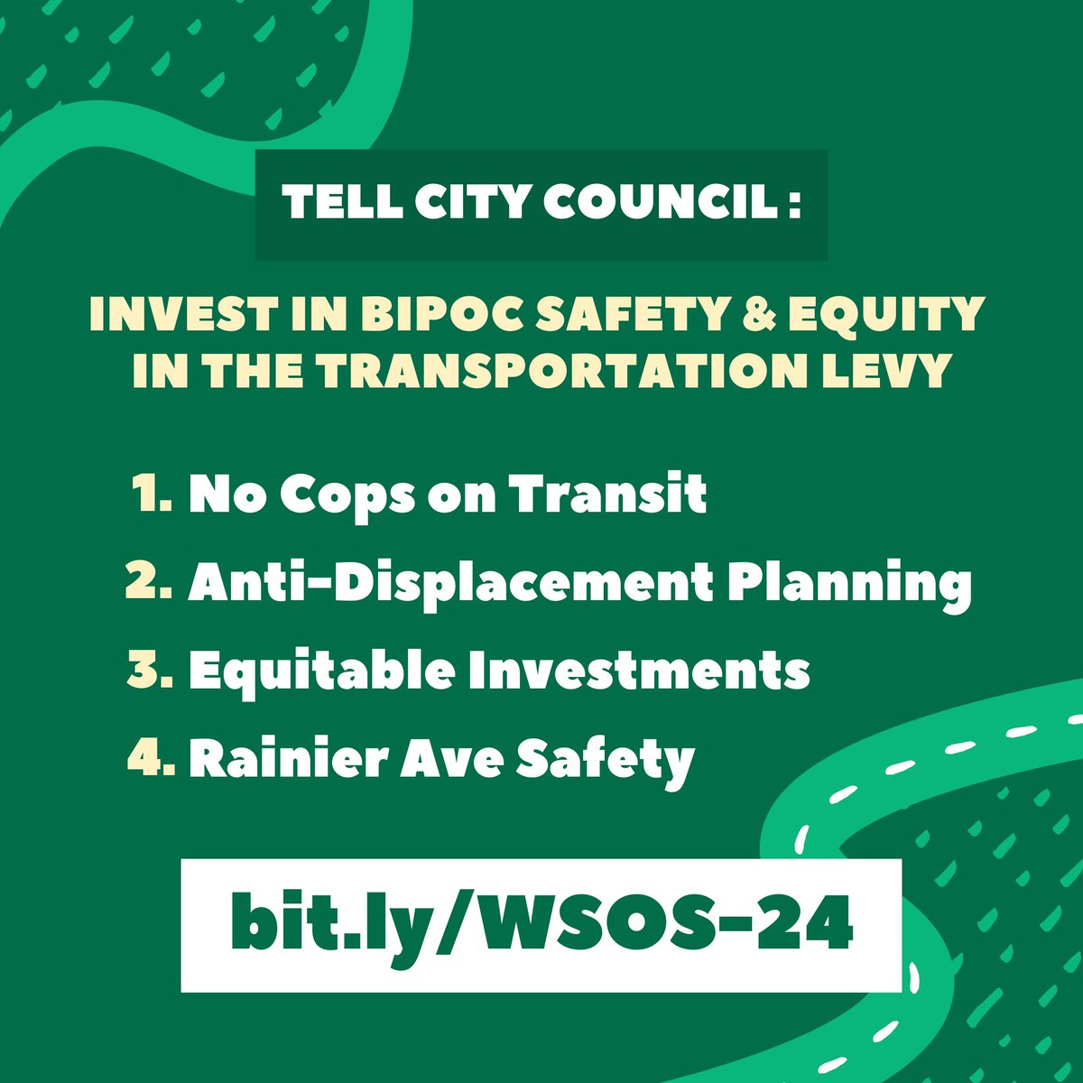 The council is voting on final amendments to the Seattle Transportation Levy on Tuesday, July 2.

📢  Let them know that you want the city to invest in improved street safety &amp; equitable planning for BIPOC communities, NOT fare enforcement: actionnetwork.org/letters/equity… 📢