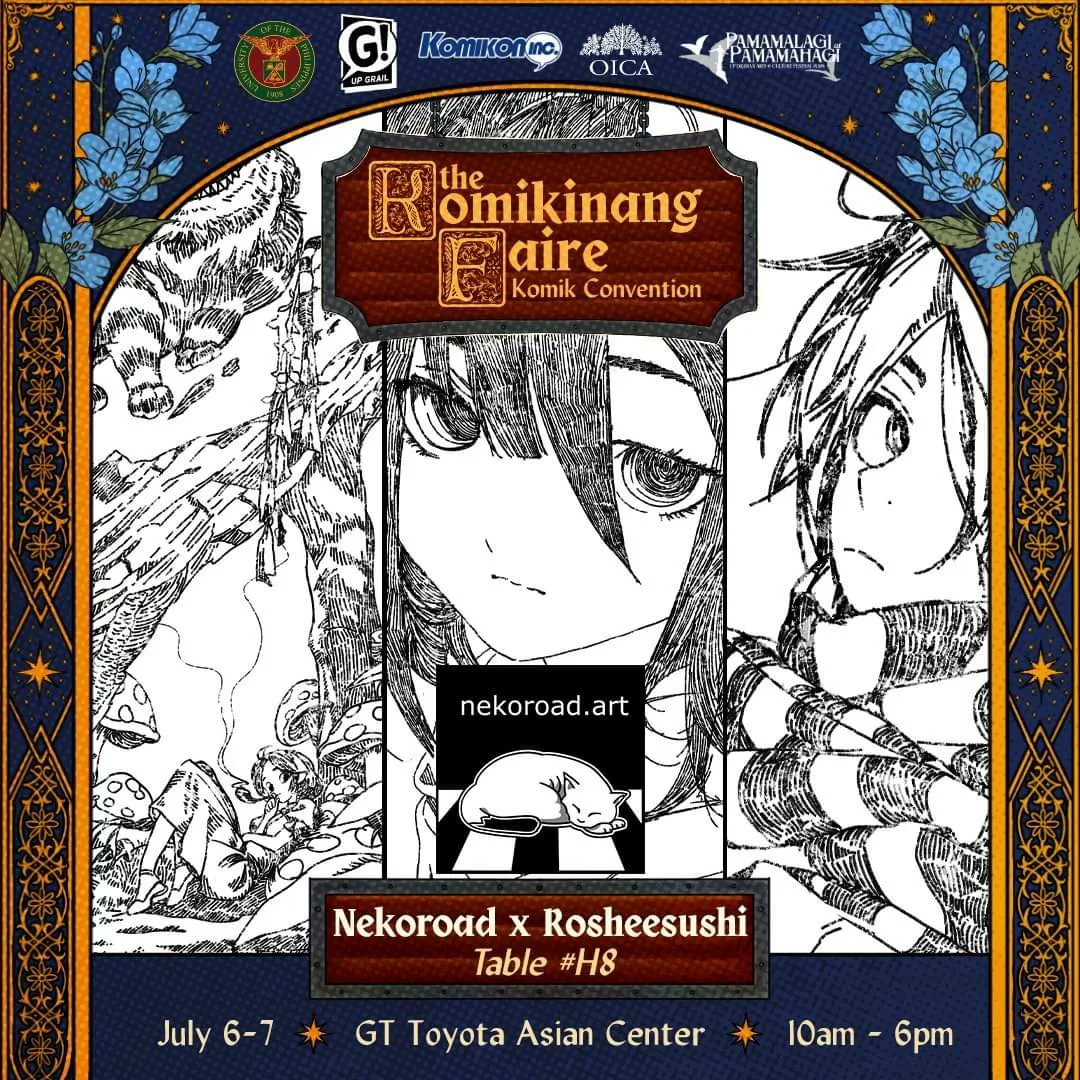 RosheeSushi's tweet photo. @nekoroado and I will be at UP Grail Komikinang Faire on July 6-7, 2024 at table #H8

We will be releasing our collaboration comic on this event. 

@UPGrail

#thekomikinangfaire2024 https://t.co/xBRIqpPJMg