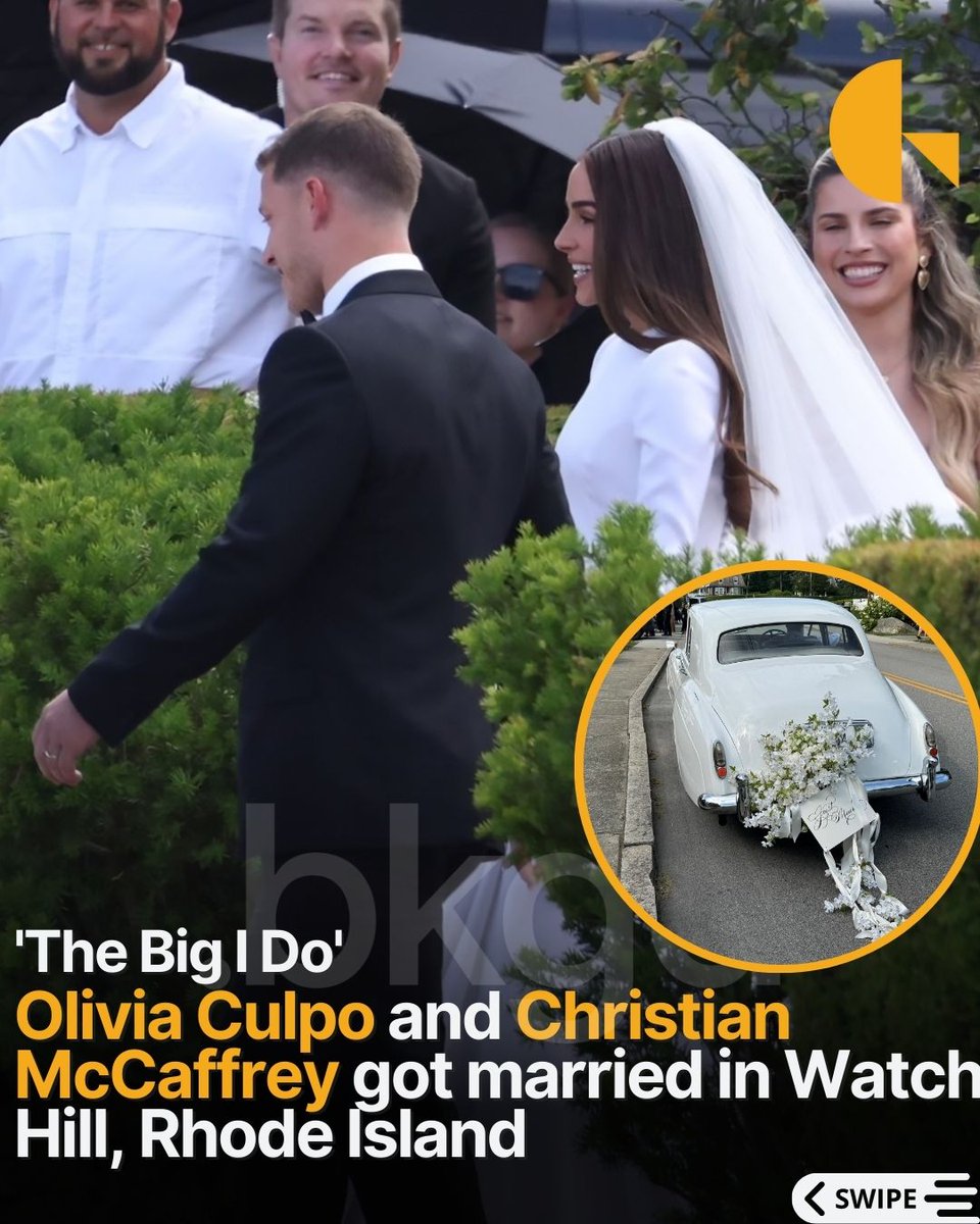 BackgridUS's tweet image. Congratulations to the newlyweds! Olivia Culpo and Christian McCaffrey have officially tied the knot in a stunning coastal ceremony in Watch Hill, RI.

📷: Patriot Pics / @backgrid_usa 

#backgrid #oliviaculpo #ChristianMcCaffrey