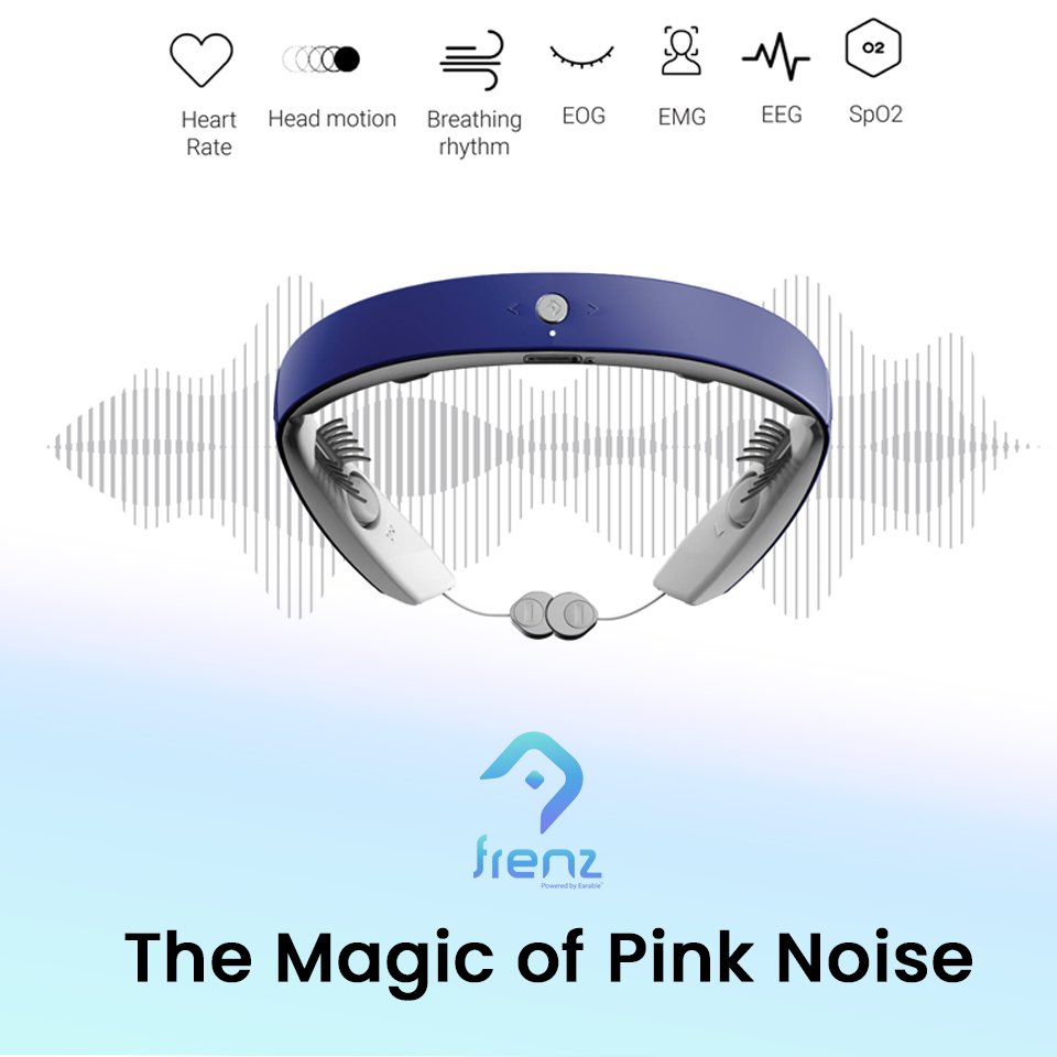 🎵 Harness the Power of Pink Noise with FRENZ Brainband! 
🎵 Did you know that pink noise can help you sleep deeper and stay asleep longer? 
FRENZ Brainband uses pink noise to create a calming sound environment that promotes better sleep, helping you wake up truly refreshed.