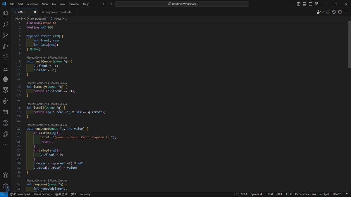 ParasarSatwik's tweet photo. 🚀 My journey in learning Data Structures has been incredible! ✅ Completed Space and Time Complexity, Arrays, Stacks, and Queues. 📚 Currently diving into Linked Lists. It's truly amazing and enjoyable to learn! #coding  #datastructures  #techjourney #learning https://t.co/S4pm9T1JgP