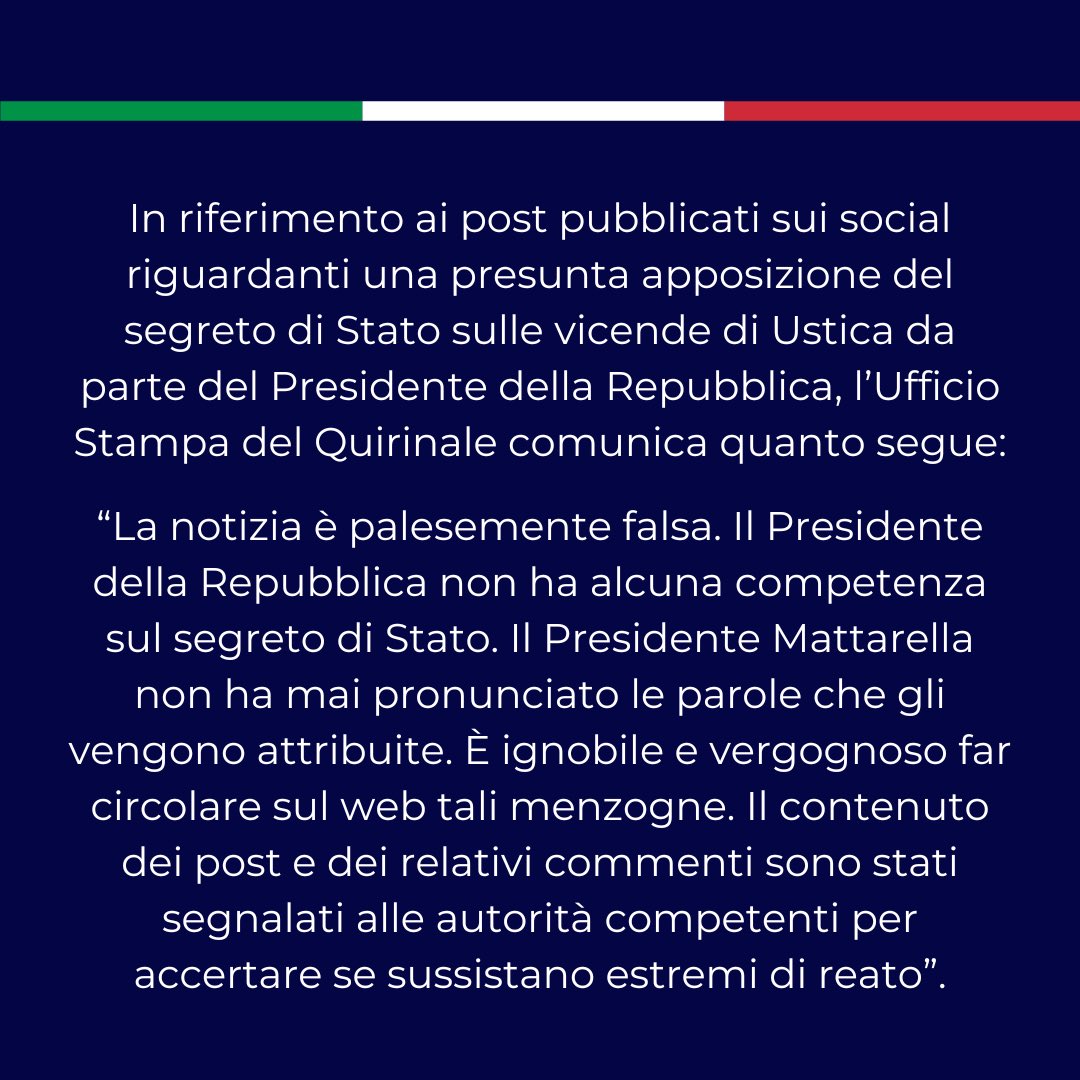 #Quirinale, il comunicato: