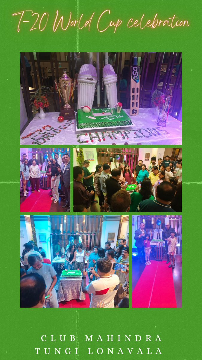 OTomar6594's tweet photo. T20 World Cup celebrations at Club Mahindra Tungi Lonavala #clubmahindratungi @clubmahindra https://t.co/jxw3Z5B5a9