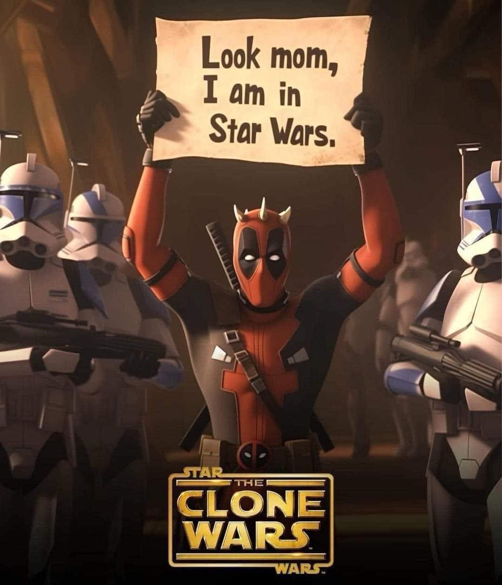 El crossover que tod@s merecemos.
#StarWars #clonewars #Deadpool