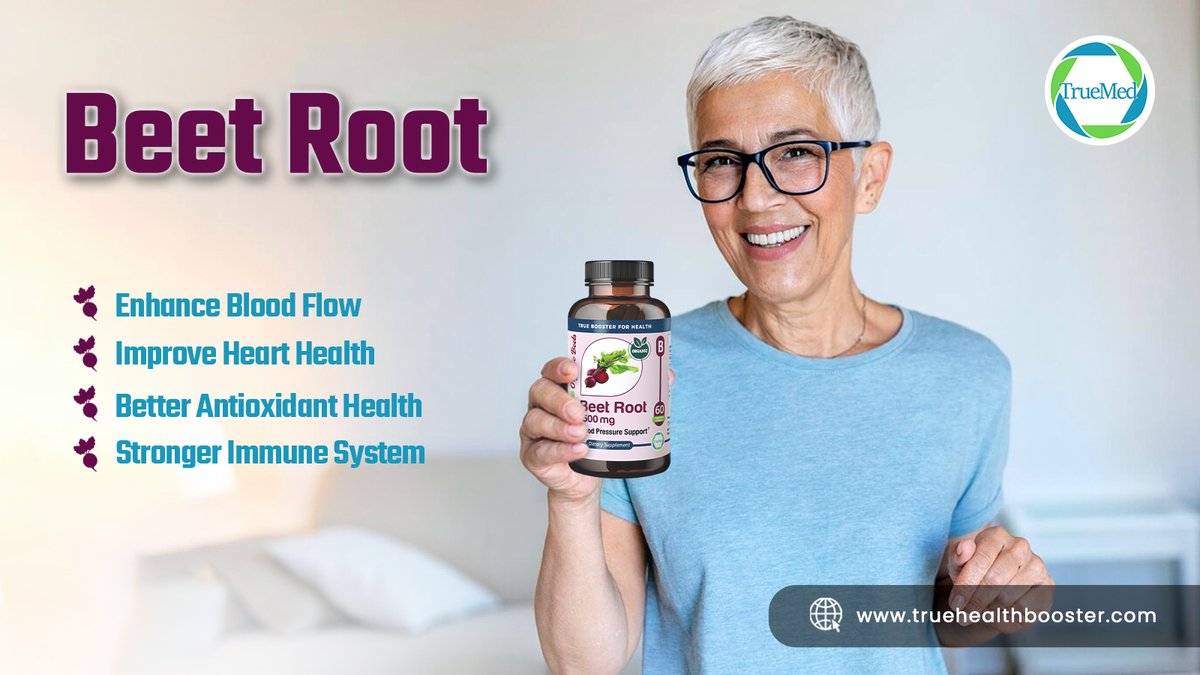 truehealthboost's tweet photo. 🌿 Boost your health with TrueMed’s Organic Beet Root capsules! Packed with 1500mg of beetroot extract, they support heart health, energy, and overall wellness. Non-GMO and perfect for your daily routine! 💪❤️

#TrueMed #BeetRoot #HealthyLiving #OrganicSupplements https://t.co/S4XO2I1CRg
