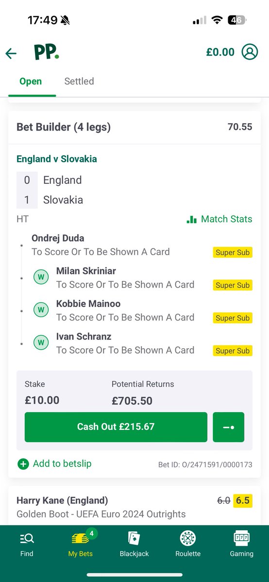 danny3ct's tweet photo. @AndyRobsonTips Do I cash out or leave it. Thanks for the cheat sheets @AndyRobsonTips https://t.co/o8fa5zvBnt