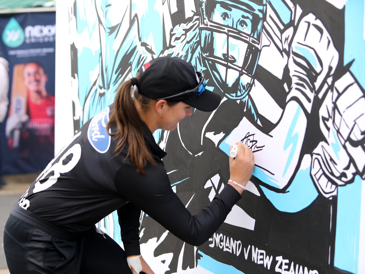 Live art installation completed by fans and <a href="/wearebeard/">BEARD</a> at New Road during today’s 2nd ODI🎨 #ENGvNZ #CricketNation