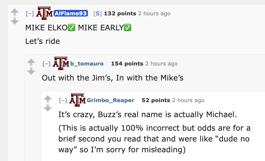 RedditCFB's tweet photo. Disregard Jims, acquire Mikes. https://t.co/sg0SuVjQ2A