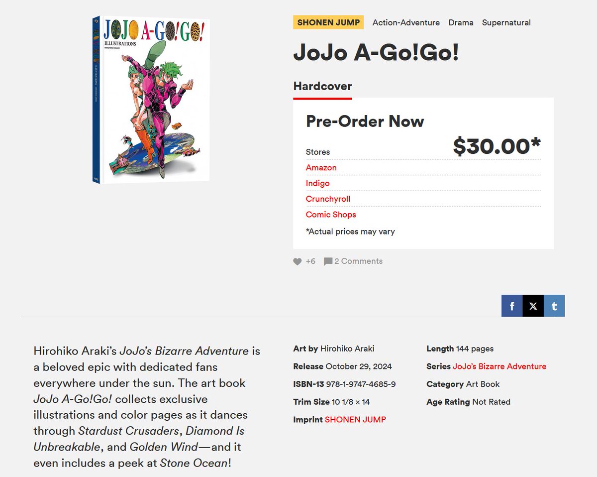 The release date for the English JoJo A-Go!Go! has changed again