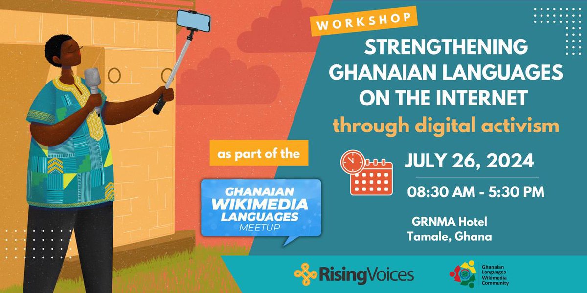Join us for the <a href="/risingvoices/">risingvoices</a> workshop on strengthening Ghanaian Languages on the Internet as part of the Ghanaian Wikimedia Languages Meet up 2024 on July 26 in Tamale. commons.wikimedia.org/wiki/File:Digi…