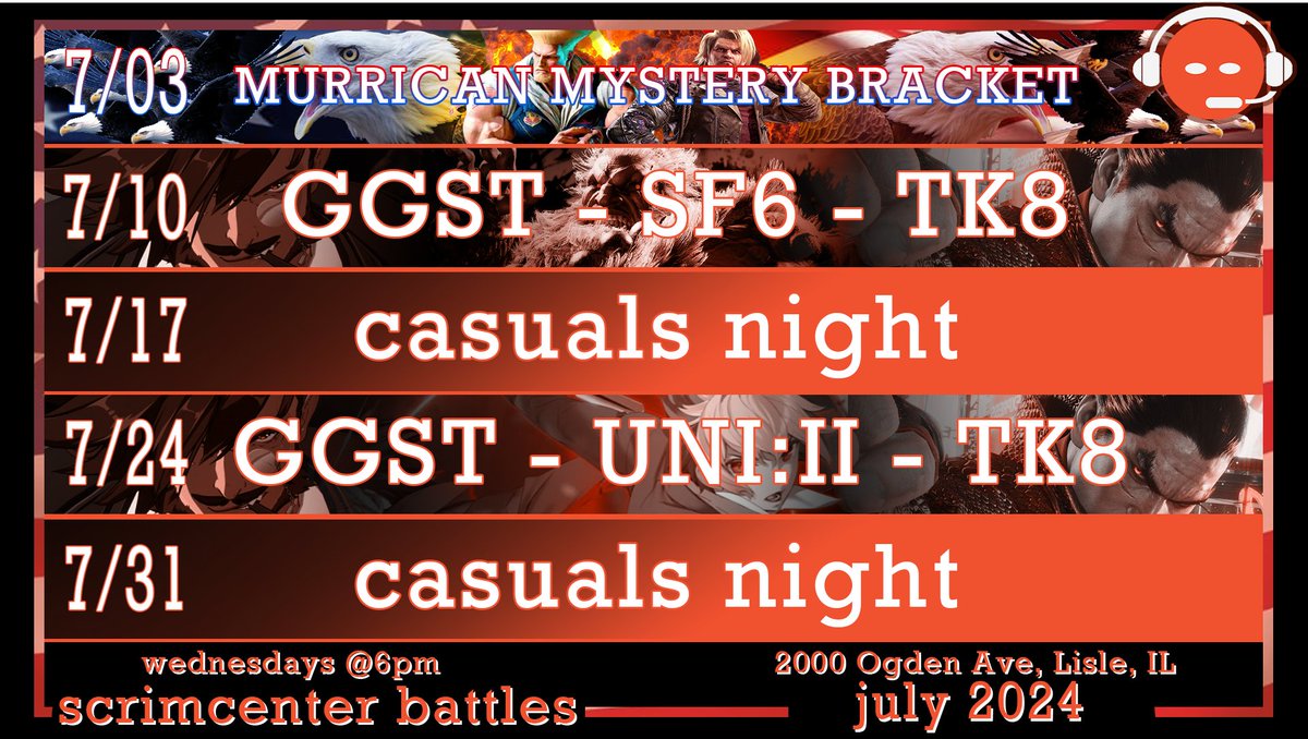 Good morning I'm here with the Scrims monthly update!
5 events scheduled this month 
 DM me to commentate any time. I want to be a place of opportunity in production as well. 
S/o to <a href="/Shoshin_Arts/">Shoshin ➡️ Combo Breaker 2026</a>   for the graphic as always 

BRACKET LINKS BELOW -