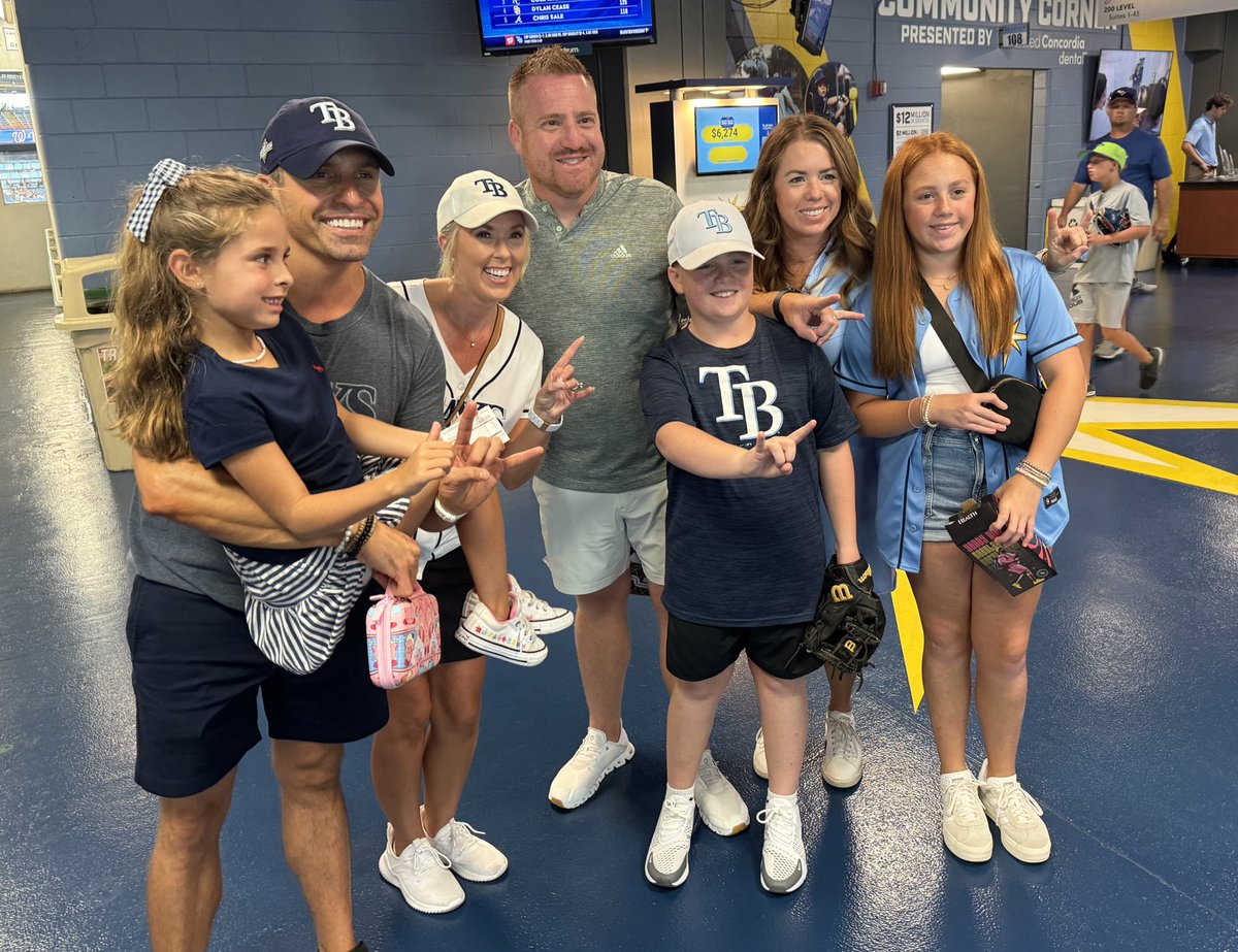 Such a great community we have!

Great to see <a href="/WalterAllenTV/">Walter Allen FOX 13</a> &amp; <a href="/NatalieKTaylor/">Natalie Taylor</a> outside the studio at a Rays game today.

<a href="/CoachGolesh/">Alex Golesh</a>  &amp; family throwing out the first pitch vs the Nationals.