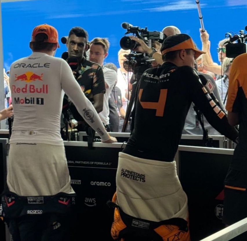 leclercsletters's tweet photo. lando talking about losing respect to max if he doesn't apologize while standing right next to him could be the funniest thing 😭 https://t.co/T32YtYosfB
