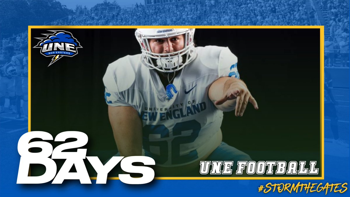 Evan Glynos Lite (<a href="/evan_glynos68/">Evan Glynos</a>) will be unveiled when <a href="/UNEfootball/">University of New England Football</a> takes the field to open the 2⃣0⃣2⃣4⃣ Season just 6⃣2⃣ Days from now! #5K #HillsBeachRunningClub 🌩️🏈 #STG