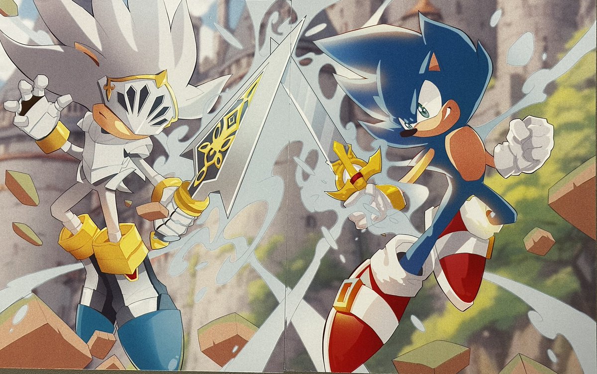 PeteCapella's tweet image. New Silver &amp;amp; Sonic prints available today at @SonicRevolt. Get one from me &amp;amp; one from @jgriff_4real to make this rad piece of art.