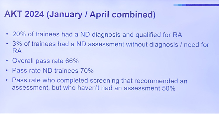 Fellow ND GP <a href="/LizStonell/">Liz Stonell (she/her)</a> Associate Dean NHS England WTE Yorkshire &amp; Humber at #WoundedHealer24 👏 

Higher than average local AKT GP trainee exam pass rate for ND doctors after assessment &amp; neuroaffirmative support 
🧵 1/3

@KamilaRCGP <a href="/rcgp/">Royal College of General Practitioners</a> <a href="/BMA_GP/">General Practice</a> <a href="/aafp/">AAFP</a> <a href="/RACGPPresident/">Royal Australian College of GPs (RACGP) President</a> <a href="/CFPC_e/">The College of Family Physicians of Canada</a>