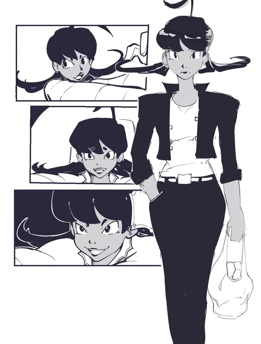 I've been working on a new Noyemi comic that I'll hopefully release tomorrow, more of a director's cut of the original. SEVERAL new pages, improved ending, and I'm reformatting the pages so they're not so long. You can call this Noyemi Plus or something. Here are some wips 