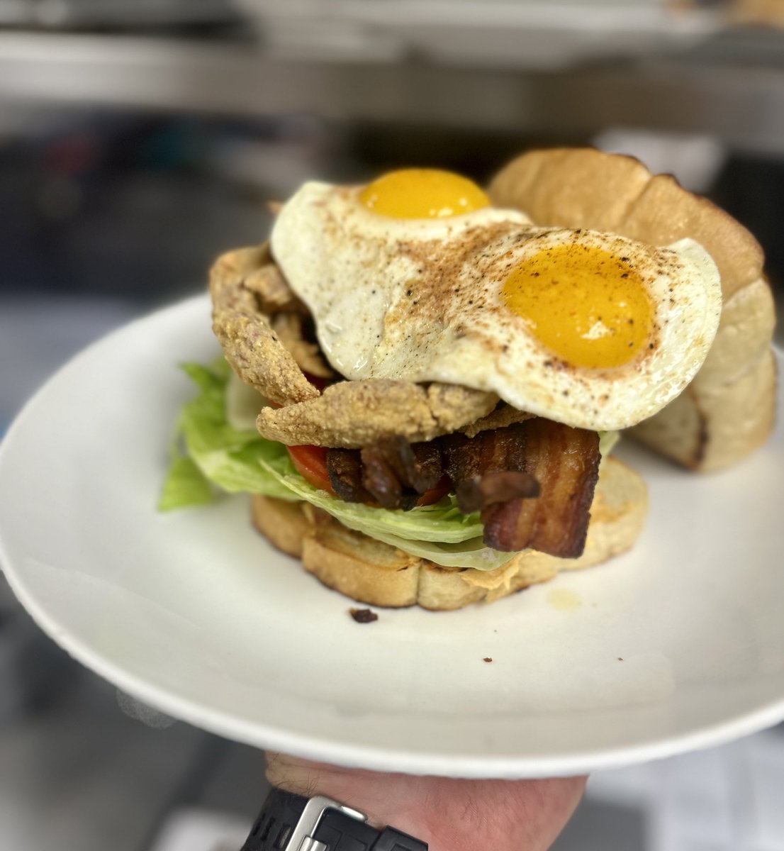 ToutantBuffalo's tweet photo. We did it.  The One…..

Fried Soft Shell Crab and Egg BLT with pimento cheese on our Texas Toast. Definitely a banger. 

Shout out to @k.alano and @conn_mart for the brainstorm sesh. Maybe we see this one again. 

86 soft shells.  #toutant #86 #softshellcrab #brunch #BLT https://t.co/BRYzKmDtTp