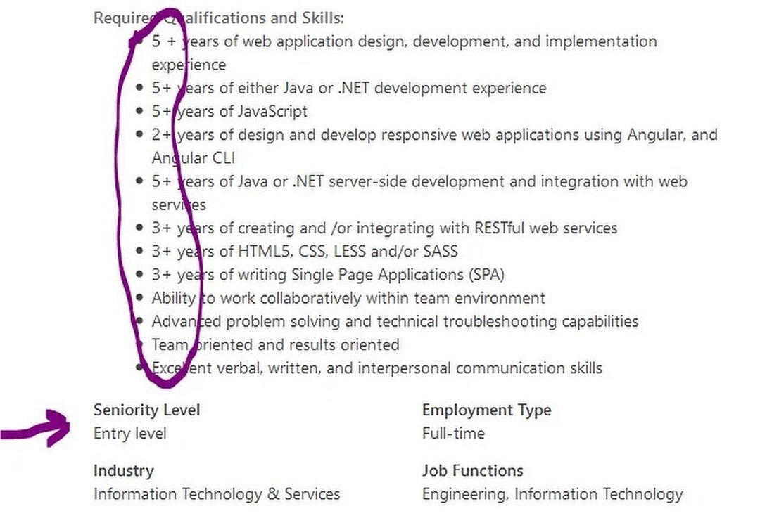 Adam_Karpiak's tweet image. when companies say “entry level,” they’re referring to the pay, not the experience