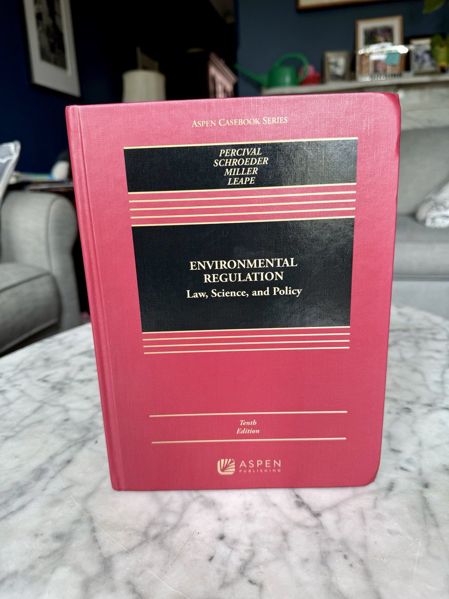 The new 10th edition of my environmental law casebook is out, 32 years since the first edition was published! This summer a new Statutory &amp; Case Supplement that includes Friday’s Loper Bright decision will be published as well as a new Teacher’s Manual. ⁦<a href="/AspenPublishing/">Aspen Publishing</a>⁩