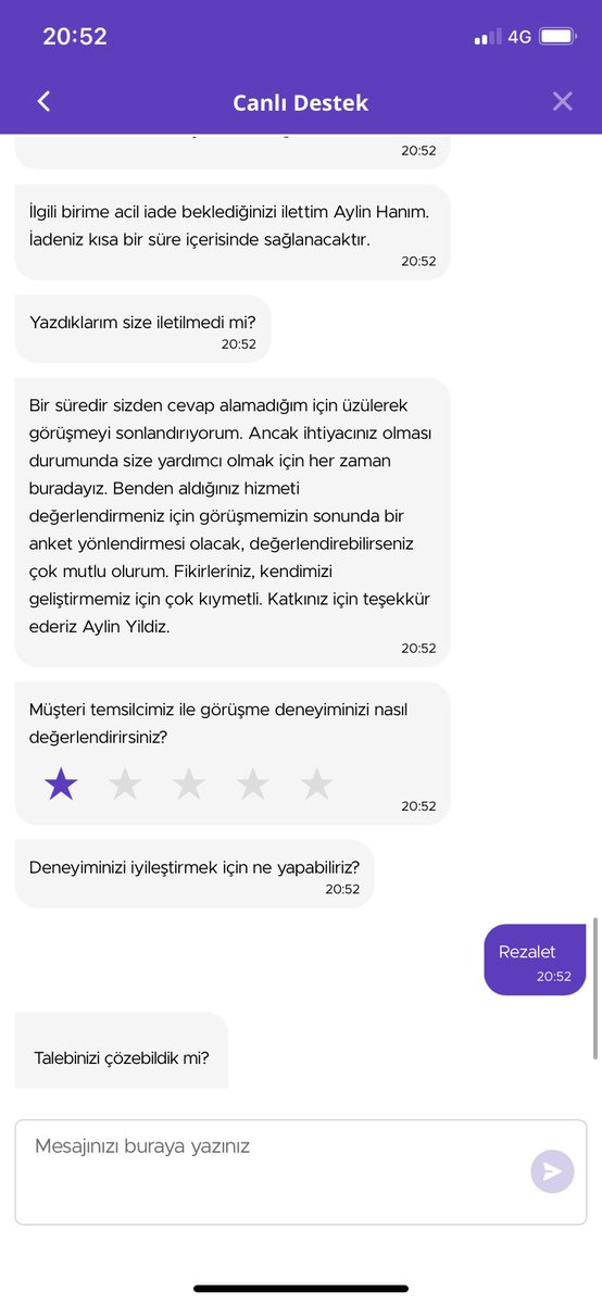 ayaylinyildizz's tweet photo. @getir bi muz aldım 3 gündür iade etmenizi kuryenin eve gelmesini bekliyorum. Ne paramı veriyorsunuz ne ürünü alıyorsunuz ne de müşteri hizmetlerinizdeki kişi cevap veriyor. İademi yapın. Bu muzu böyle göndermeye utanmıyorlar. https://t.co/l2HoUpoGhn