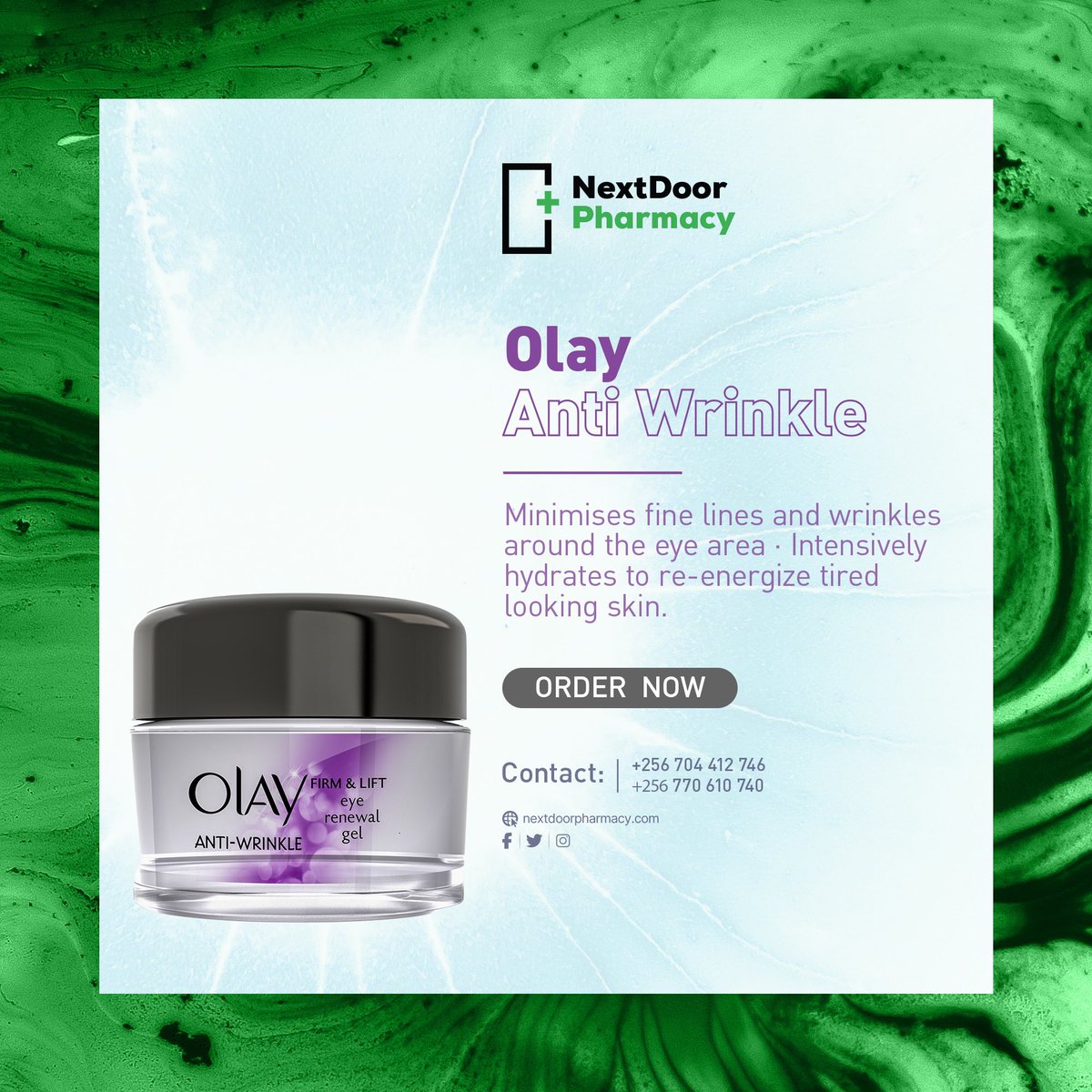 Are you worried about fine lines &amp; wrinkles? 

Olay Anti-Wrinkle cream hydrates deeply, reducing wrinkles for smoother skin. 

Place your order today and be ready to reveal your youthful glow.

#OlayAntiWrinkle #nextdoorpharmacy #nextdoorsunday #kira #mulawa