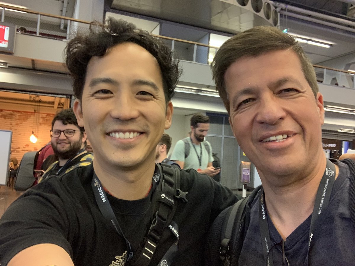 Bye Amsterdam. Going home after 3 days full of entertaining games and nice people. With physical keepsakes, wonderful memories and a pic of the one and only <a href="/jfwong/">Jimmy Wong</a>. Thanks to all content creators for making the MTG world a more funny and inspiring place. #MCAmsterdam