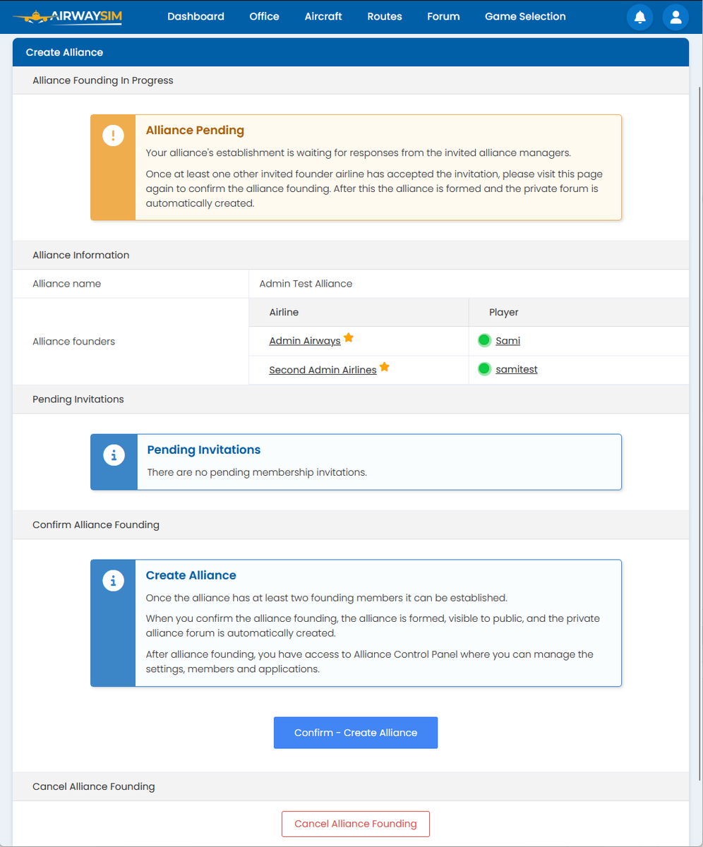AirwaySim's tweet photo. Major Update: New Alliance Creation page

View details here: https://t.co/g599qxE3sL

AirwaySim Online Airline Simulation: https://t.co/KLNDCkcjll

#airwaysim #airlinesimulation #airlinesim #airline #simulation #online #management #managementsim #browsergame https://t.co/9br3VXuAjn
