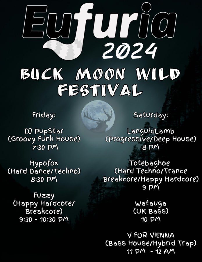 dj_hypofox's tweet photo. Hiii everypony, everyfur, and every little critter!!

I'm gonna be DJing at Eufuria this year on the 19th at 8:30pm!!

Come move your body to a NASTY techno set to rumble your ear holes >:33 💜💜💜 https://t.co/2Xv6kJJUlr