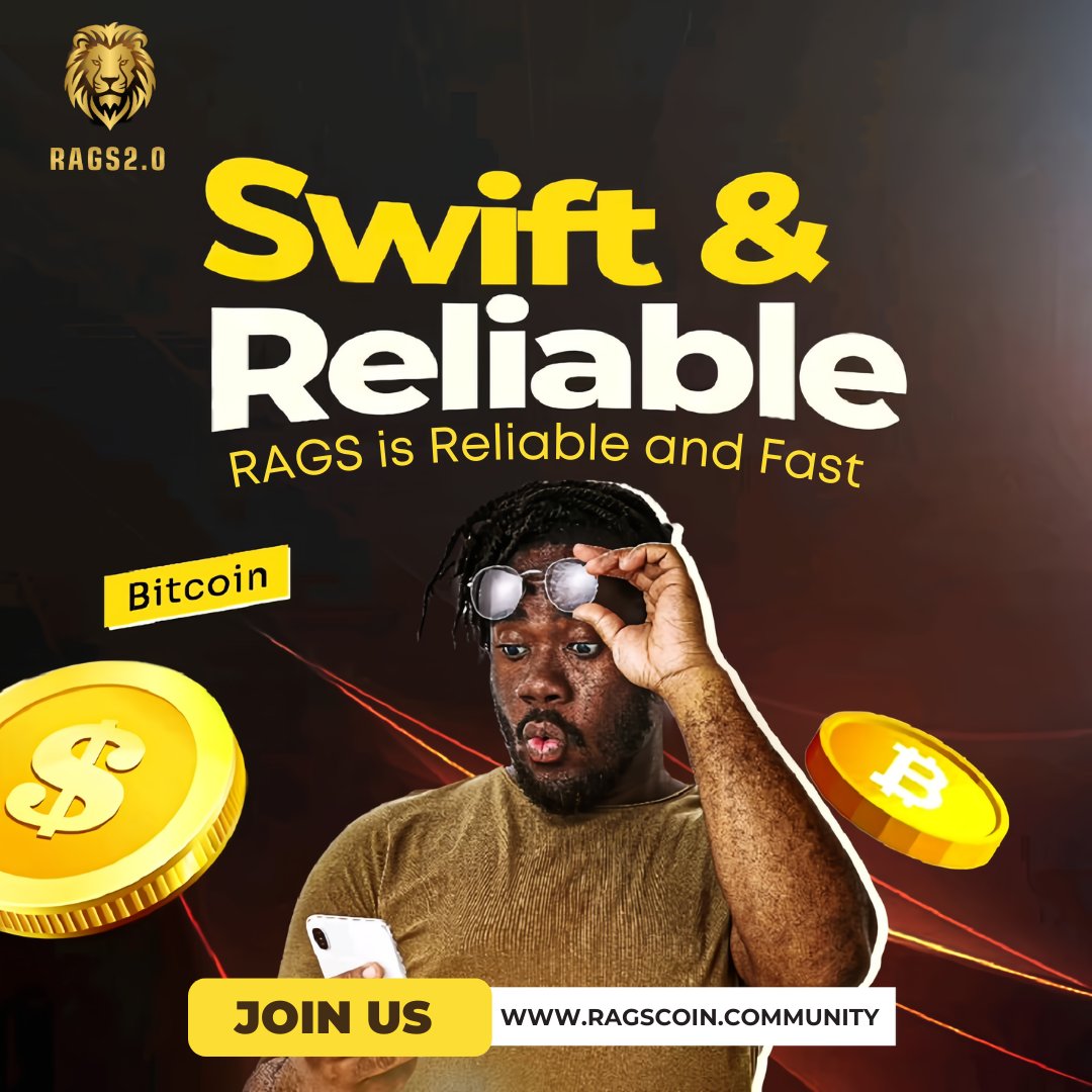 ragscoin's tweet photo. Swift &amp; Reliable.
#trading #money #cryptonews #cryptotrading #bitcoinmining #cryptocurrencies #investing https://t.co/Uf0dBOqYA4