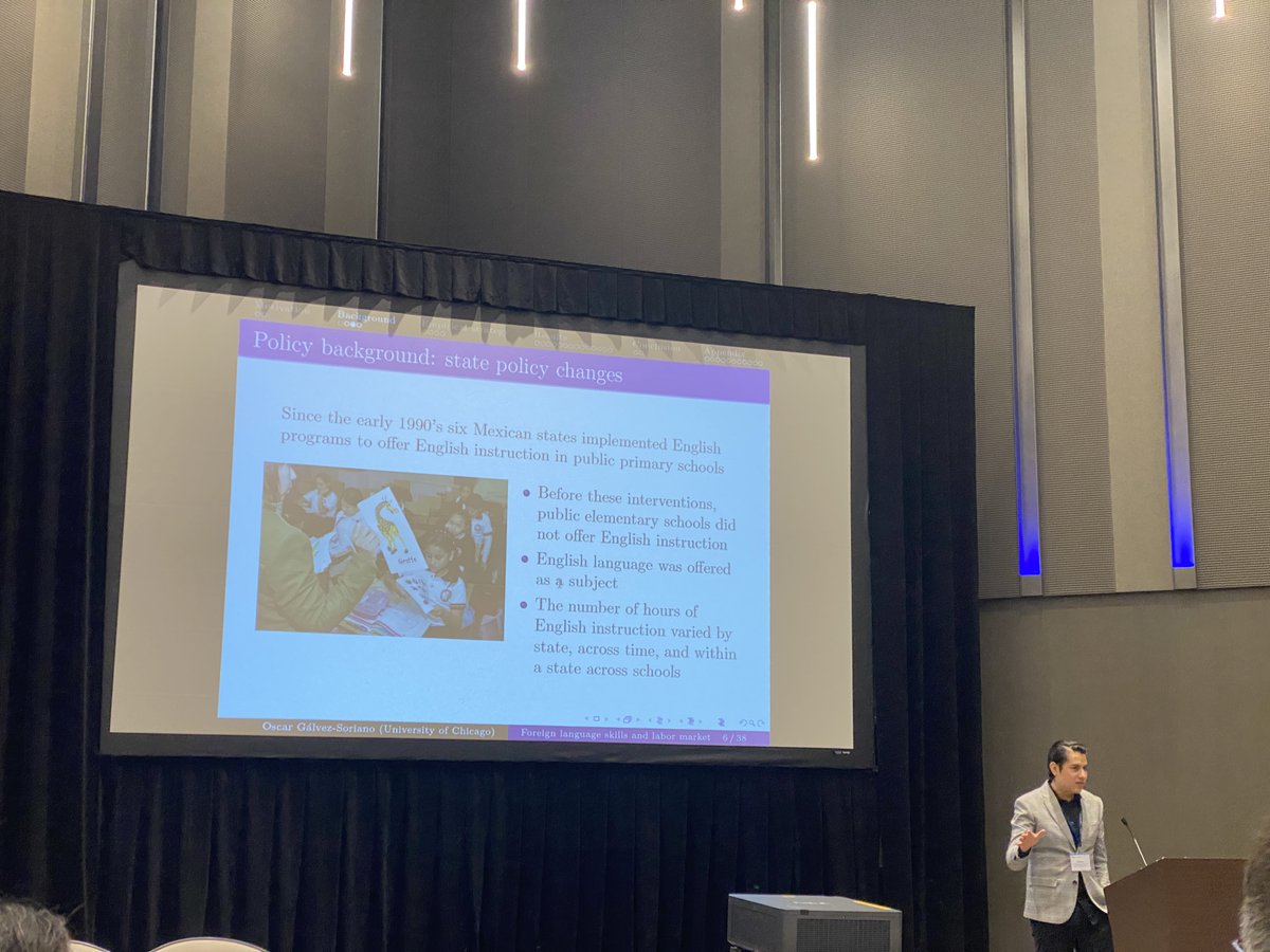 SDSUCHEPS's tweet photo. New study by @oscargalvez89 finds English instruction in Mexican elementary schools increased English proficiency, school enrollment, and labor supply, especially for women and low-education individuals. It didn't affect wages and negatively impacted women's well-being. @weai_org https://t.co/kSFWFQWPXB